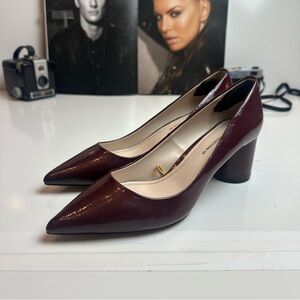 Zara Dark Red Pointed Toe Heels